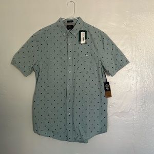NWT Men’s Medium Blue Short Sleeve Button Up with Astronaut’s & Spaceship’s